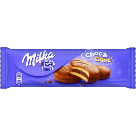 Biscuiti si prajituri - Biscuiti Milka cu Crema de Cacao si Ciocolata, 150g