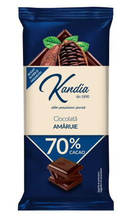 Ciocolata - Ciocolata amaruie Kandia 70% cacao 80g