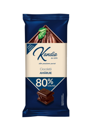 Ciocolata - Ciocolata amaruie Kandia 80% cacao 80g