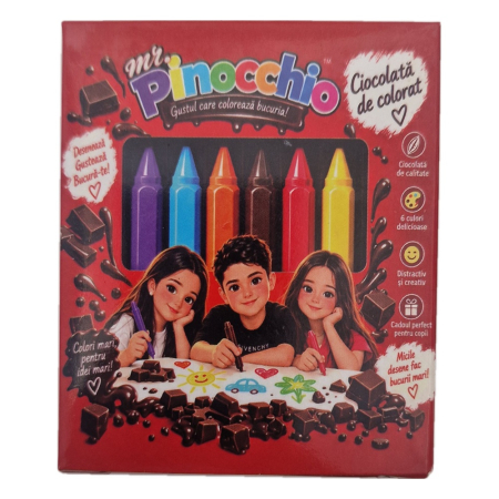 Dulciuri - Ciocolata de colorat Mr. Pinocchio creioane 54g