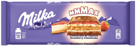 Ciocolata - Ciocolata Milka Cheesecake Capsuni, 300g