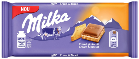 Ciocolata - Ciocolata Milka cu Lapte si Biscuiti, 100g