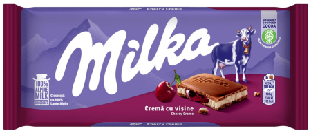 Ciocolata - Ciocolata Milka Lapte si Visine, 100g