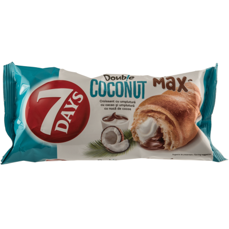 Biscuiti si prajituri - Croissant 7Days Double Cacao si Cocos 80g