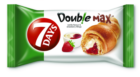 Biscuiti si prajituri - Croissant 7Days Double Vanilie si Capsuni 80g