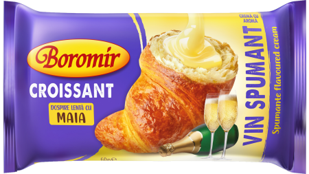 Dulciuri - Croissant Boromir cu crema aroma de vin spumant 60g