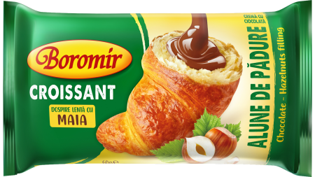 Biscuiti si prajituri - Croissant Boromir cu crema de ciocolata si alune 60g