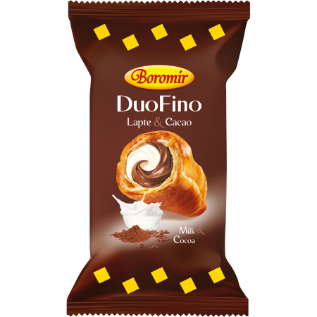 Biscuiti si prajituri - Croissant Boromir DuoFino lapte si cacao 75g