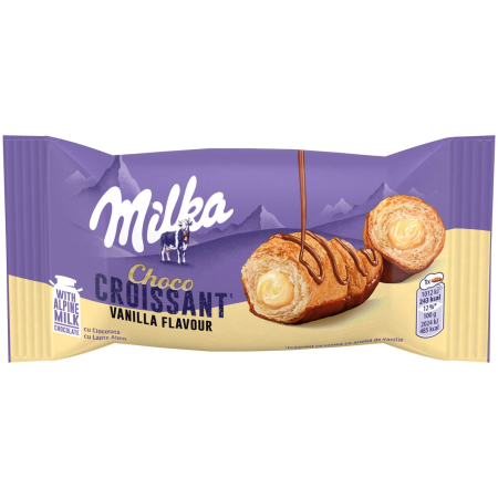 Biscuiti si prajituri - Croissant Milka Vanilie, 50g