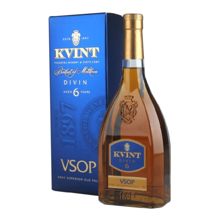 Brandy - Divin Kvint VSOP 6 ani, 0.5L, in cutie cadou, Tiraspol, Republica Moldova