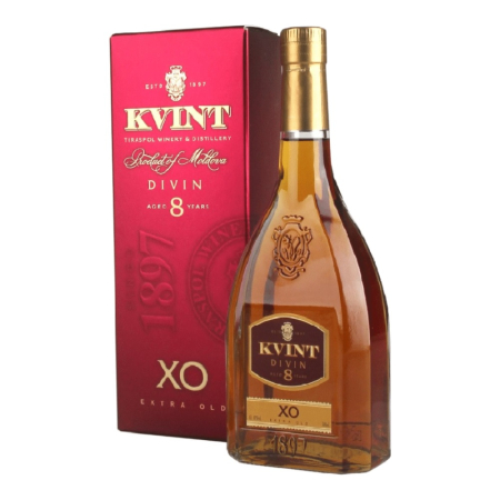 Brandy - Divin Kvint XO 8 ani, 0.5L, in cutie cadou, Tiraspol, Republica Moldova