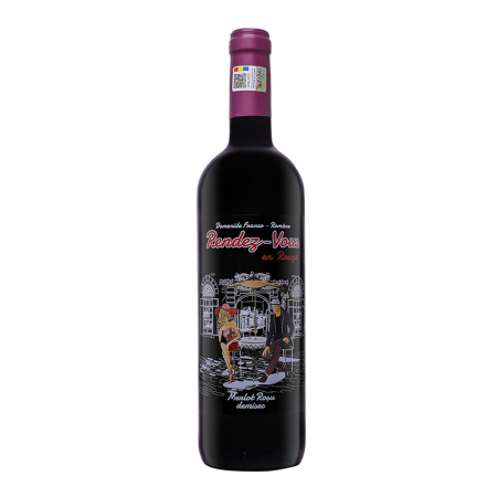Vin Rosu - Domeniile Franco Romane Rendez Vous Merlot demisec 0.75L, vin rosu demisec, Dealu Mare