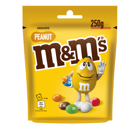 Ciocolata - Drajeuri M&M's Peanut 250g, punga mare