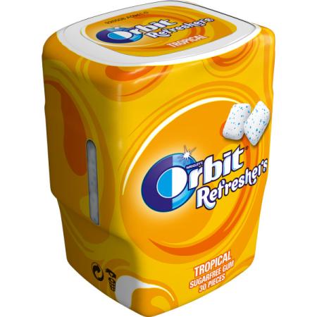 Bomboane si jeleuri - Guma de mestecat Orbit Refreshers Tropical 67g