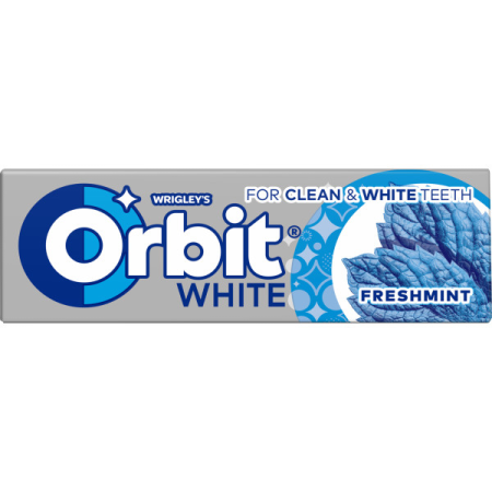 Bomboane si jeleuri - Guma de mestecat Orbit White Fresh Mint 14g