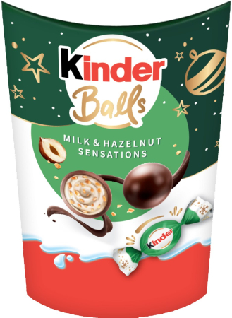 Cadouri si sezon - Kinder Balls Sfere Ciocolata cu Lapte si Alune, 164g