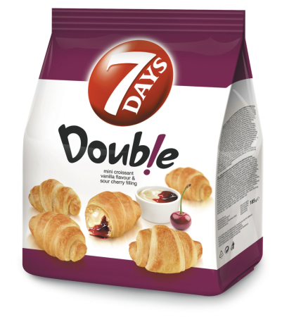 Dulciuri - Mini Croissante 7Days Double Vanilie si Visine 185g