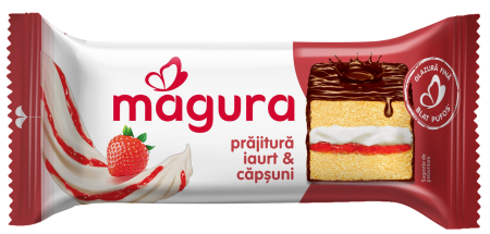 Biscuiti si prajituri - Prajitura Magura cu crema de capsuni 35g