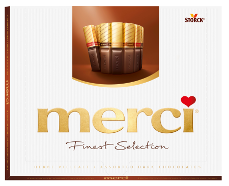 Ciocolata - Praline Merci Dark Chocolate 250g, cutie cu ciocolata amaruie