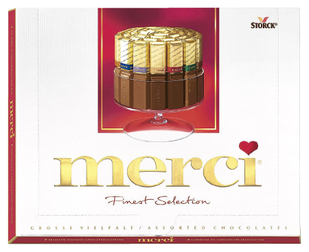 Ciocolata - Praline Merci Finest Selection 250g, cutia rosie