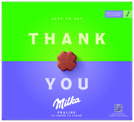 Ciocolata - Praline Milka cu Crema de Cacao, 110g