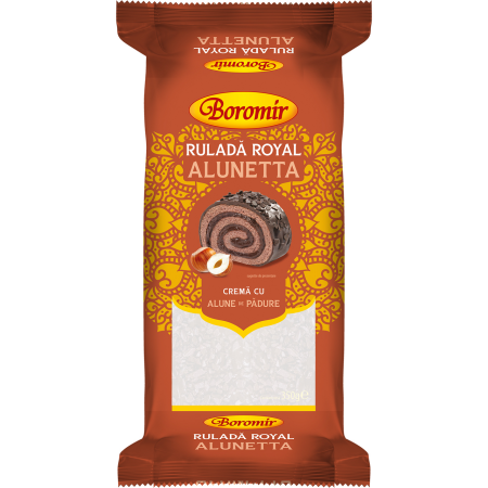 Dulciuri - Rulada Boromir Royal cu crema de alune de padure 350g