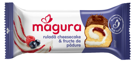 Biscuiti si prajituri - Rulada Magura cheesecake si fructe de padure 35g