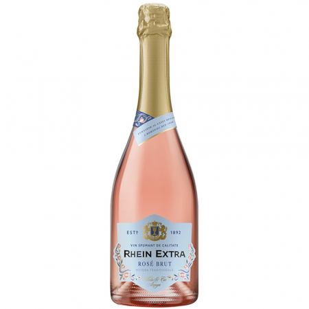 Spumant - Spumant Rhein Extra Brut Rose 0.75 l, spumant rose sec, Dealurile Munteniei