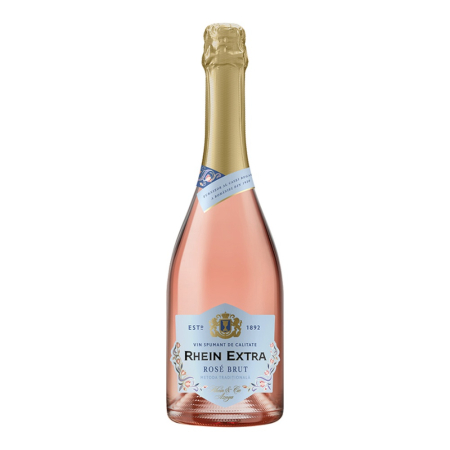 Vin Spumant - Spumant Rhein Extra Brut Rose 0.75 l, spumant rose sec, Dealurile Munteniei