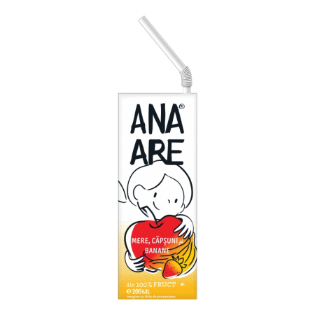 Soft Drinks - Suc de mere, capsuni si banane Ana Are, 0.2L