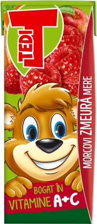 Bauturi necarbogazoase - Suc Tedi De Zmeura-Morcov-Mar, cutie 0.2L