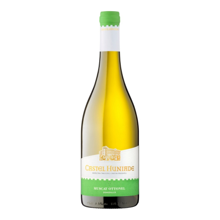 Vin - Vin alb demidulce Recas Castel Huniade Muscat Ottonel, 0.75L, Banat, Romania