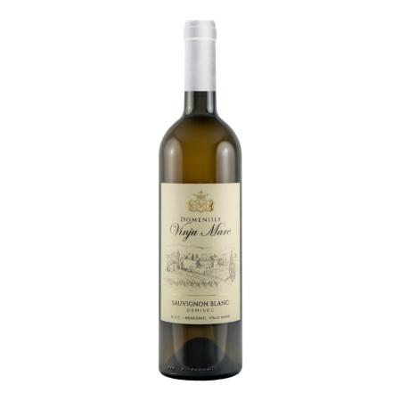 Vin Alb - Vin alb demisec Domeniile Vinju Mare Sauvignon Blanc, 0.75L, Mehedinti, Romania