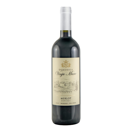 Vin Rosu - Vin rosu demisec Domeniile Vinju Mare Merlot, 0.75L, Mehedinti, Romania
