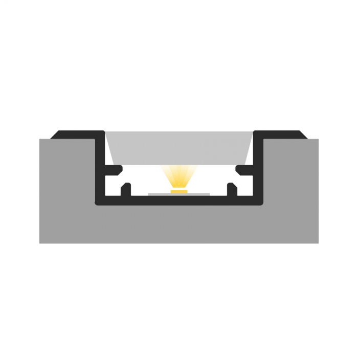 Profil Aluminiu LED argint anodizat P11-2 Dispersor opal 2M [3]