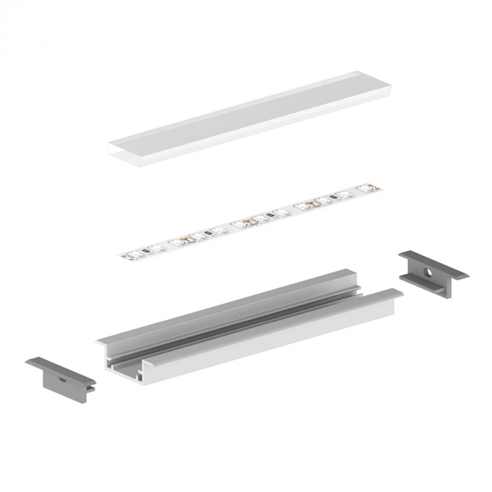 Profil Aluminiu LED negru P11-2 Dispersor opal 2M [4]