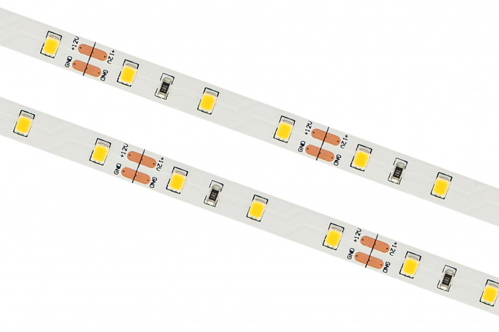 Banda LED alb cald • 60 LED / m • 12V • 4,8W • 3000K • IP68 • 520lm • 10mm • 3 oz Versiunea PRO [2]