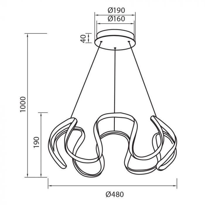 Candelabru LED MEANDRA-P LED ∙ 54W ∙ Negru ∙ Comutator CCT ∙ 3000-4000-6000K [4]