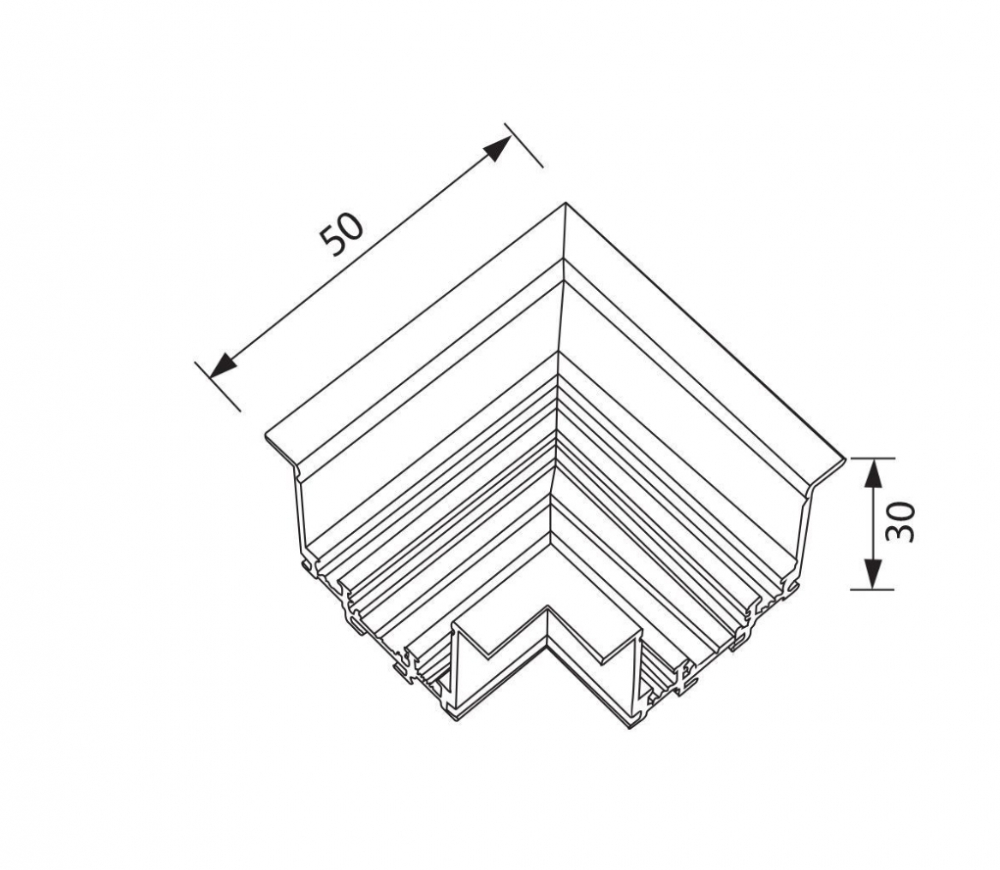 Conector încorporat din aluminiu 90° R-Track ∙ Negru [2]