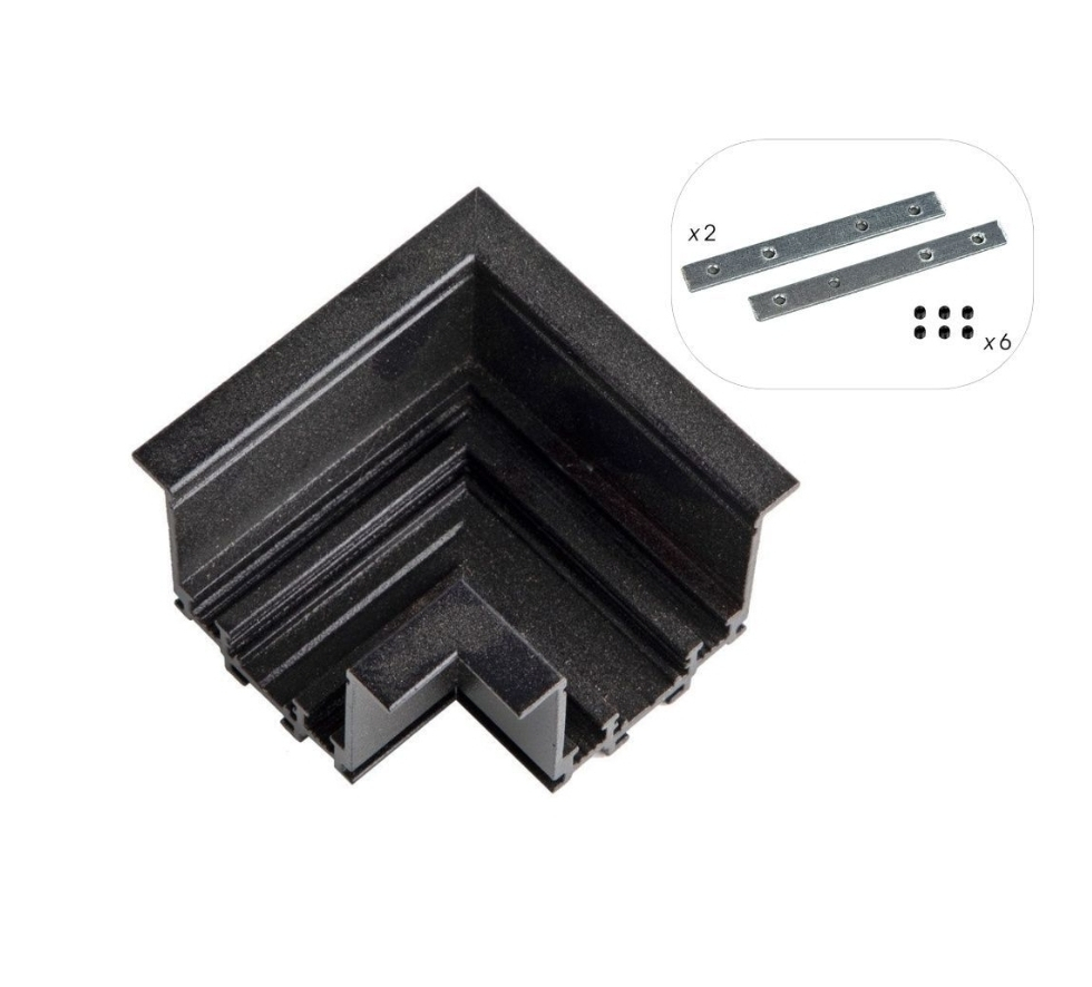 Conector încorporat din aluminiu 90° R-Track ∙ Negru [1]
