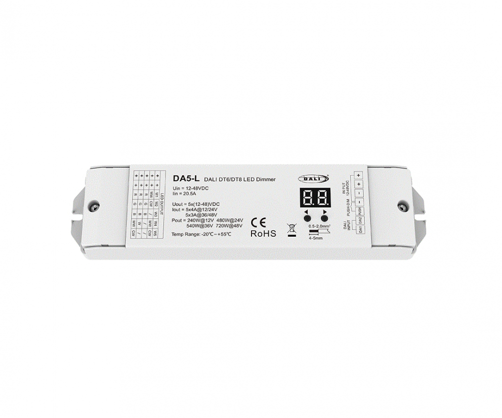 Controler DALI LED - RGB+CCT - 12-24V DC 5x4A - DA5-L [2]