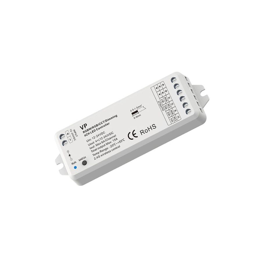 CONTROLER LED - Mono/ CCT/ RGB /RGB+W - 12-24V DC 4x4A - VP [1]