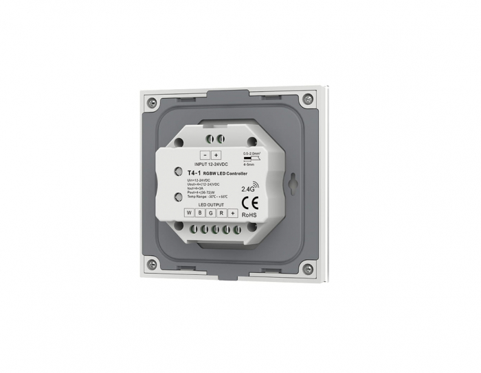 Controler LED montat pe perete - RGB+W - 1 zonă - 12-24V DC 12A - T4-1(W) [2]