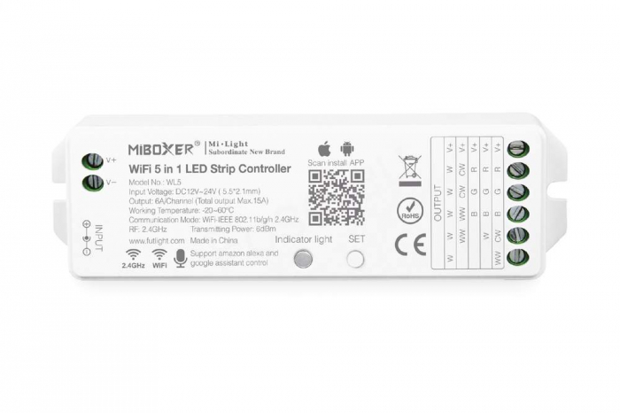 Controler WiFi LED RGB + CCT 12-24VDC 5in1 WL5 [2]