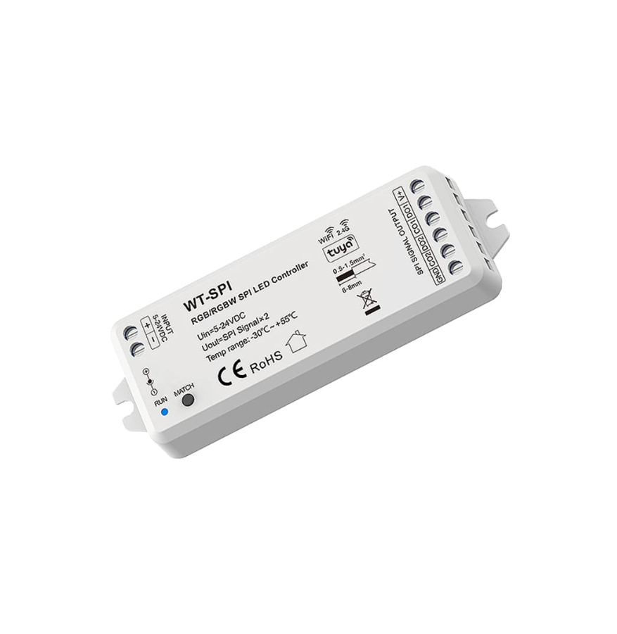 Controler SPI LED (WiFi) - pentru benzi LED digitale - 8A 5-24V DC - 1000 pixeli - WT-SPI [1]