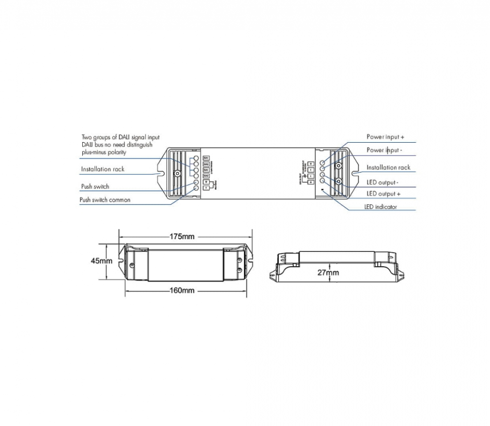 Controller LED DALI - Mono - 12-24 DC 15A - DA1 [3]
