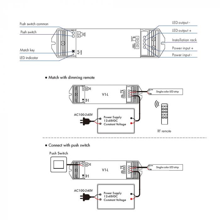 Controller LED - Mono - 12-48V DC 1x15A - V1-L [4]
