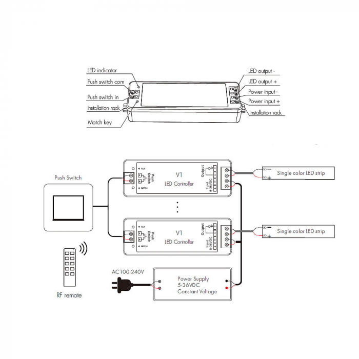 Receptor LED - Mono - 5-36V DC 1x8A - V1 [4]