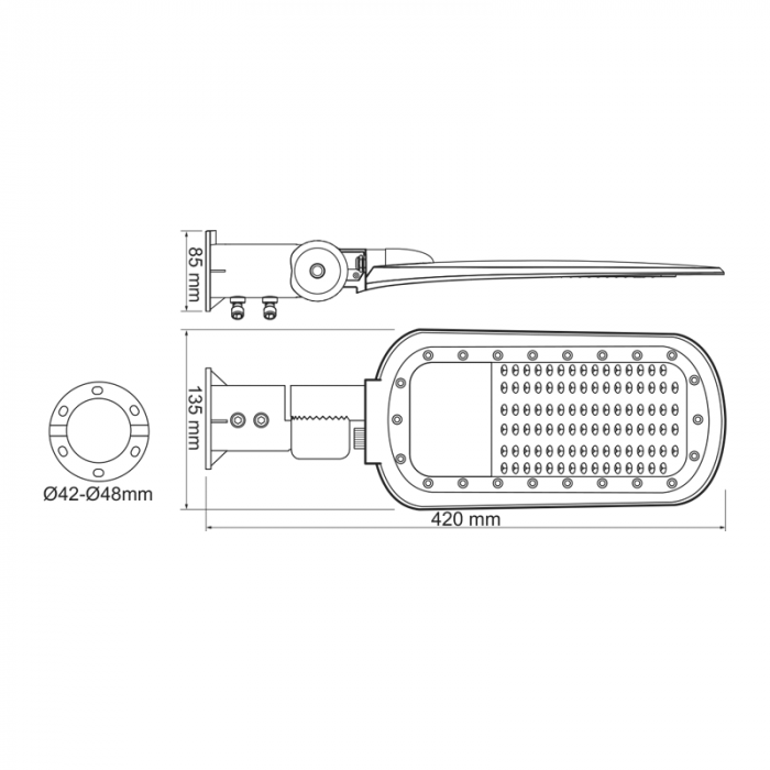 Corp De Iluminat Stradal LED 20W 2800LM 4000K 140x90° clasa I 230V AC IP66 [3]