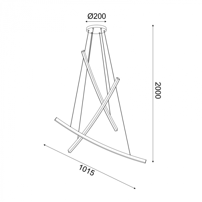 Corp De Iluminat Suspendat LED 60W 3000K 4200LM Aluminiu Negru IP20 102X15X110CM [3]